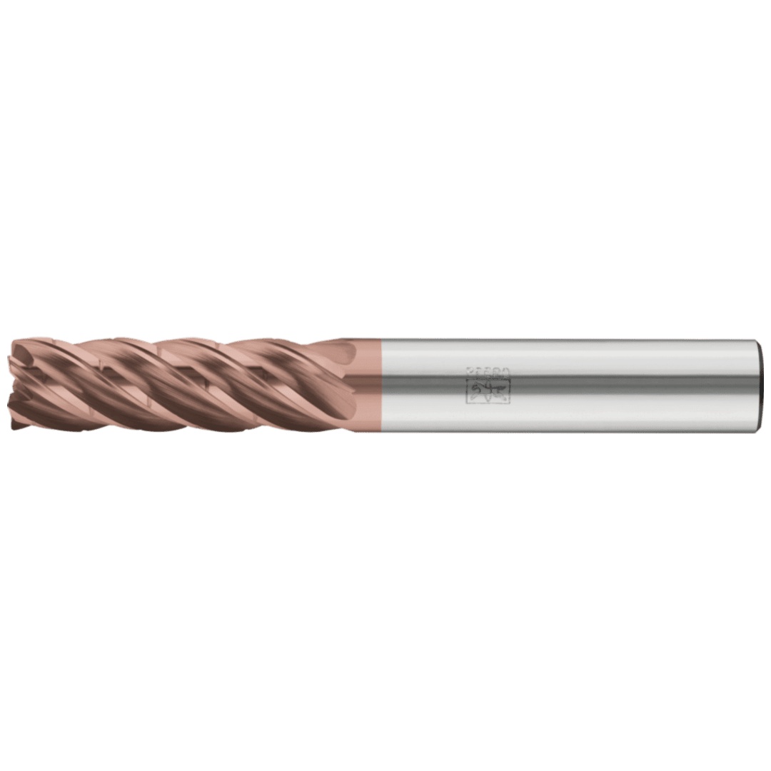 PFERD TOOLS VHM-Fräser Ø25mm, 5 Schneiden, mit Spanteiler, 3xDC, Radius 1mm, AlTiN / TiSiXN beschichtet, Schaft HB, Performance Rostfrei