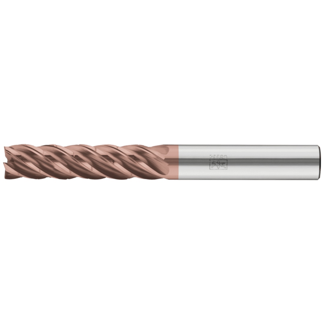 PFERD TOOLS VHM-Fräser Ø12mm, 5 Schneiden, mit Spanteiler, 4xDC, Radius 0,5mm, AlTiN / TiSiXN beschichtet, Schaft HB, Performance Rostfrei