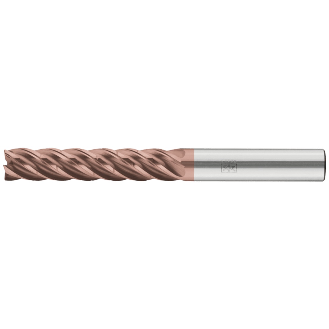 PFERD TOOLS VHM-Fräser Ø8mm, 5 Schneiden, mit Spanteiler, 5xDC, Radius 0,5mm, AlTiN / TiSiXN beschichtet, Schaft HB, Performance Rostfrei