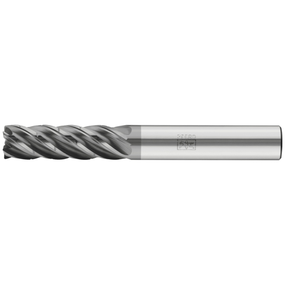PFERD TOOLS VHM-Fräser Ø25mm, 5 Schneiden, mit Spanteiler, 3xDC, Radius 1mm, AlCrN beschichtet, Schaft HB, Universal