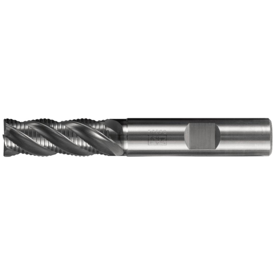PFERD TOOLS VHM-Fräser Ø6mm, 4 Schneiden, mit Schruppverzahnung, 2xDC, Fase 0,15mm, AlCrN beschichtet, Schaft HB, Universal