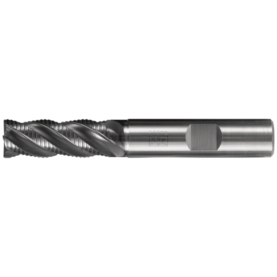 PFERD TOOLS VHM-Fräser Ø12mm, 4 Schneiden, mit Schruppverzahnung, 2xDC, Fase 0,4mm, AlCrN beschichtet, Schaft HB, Universal
