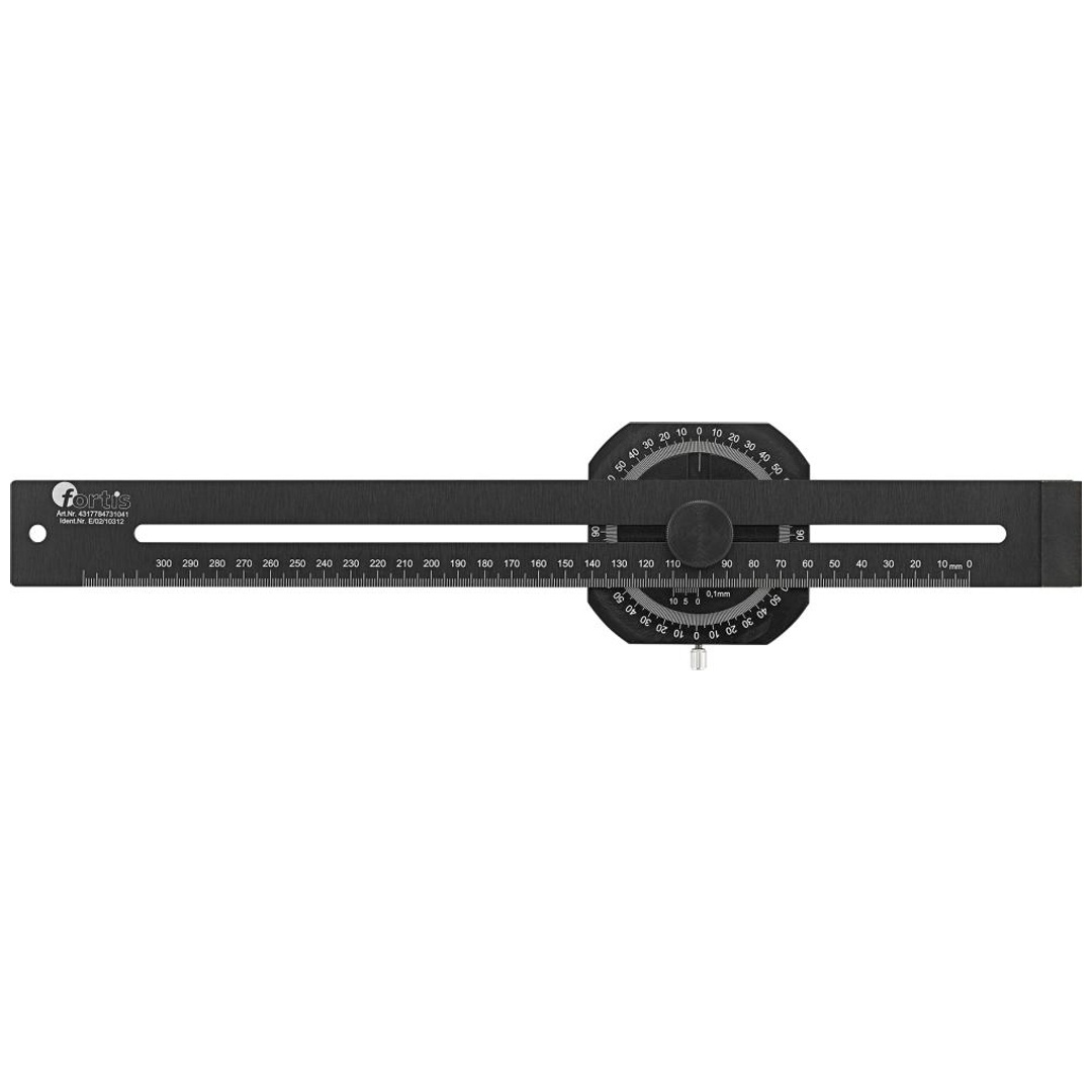 Fortis Präzisions-Streichmaß mit Gradmesser 300 mm