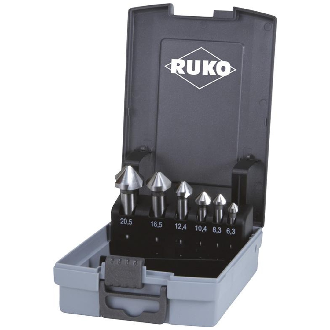 RUKO Kegelsenker-Satz DIN335C 90Grad HSS D.6,3-20,5mm Ku-Kassette