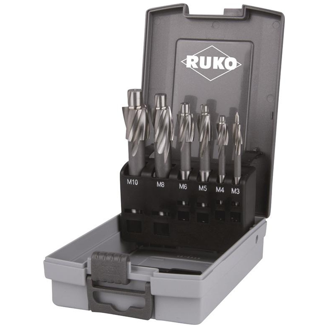RUKO Flachsenker-Satz DIN373 HSS M3-M10 mittel für DL Ku-Kassette