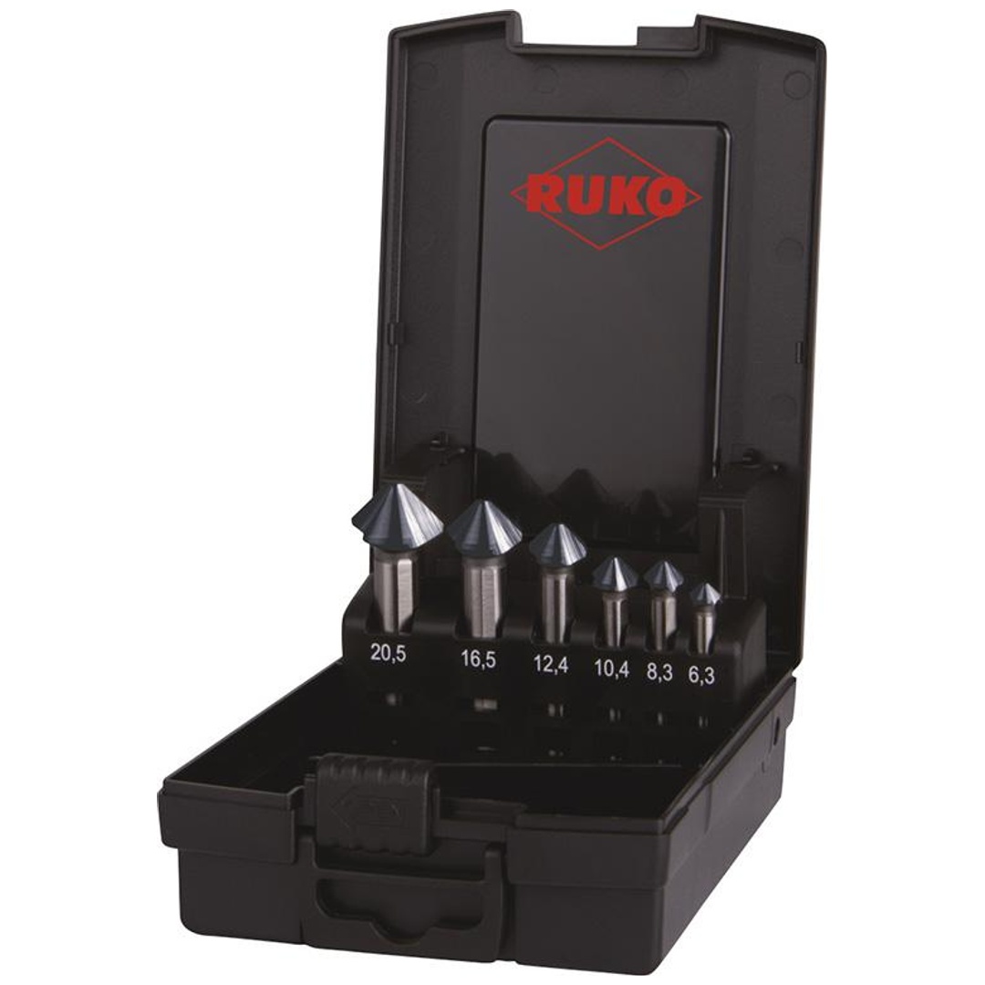 RUKO Kegelsenker-Satz DIN335C 90Grad HSS-Co5 RUnaTEC D.6,3-20,5mm Ku- Kassette ULTIMATECUT