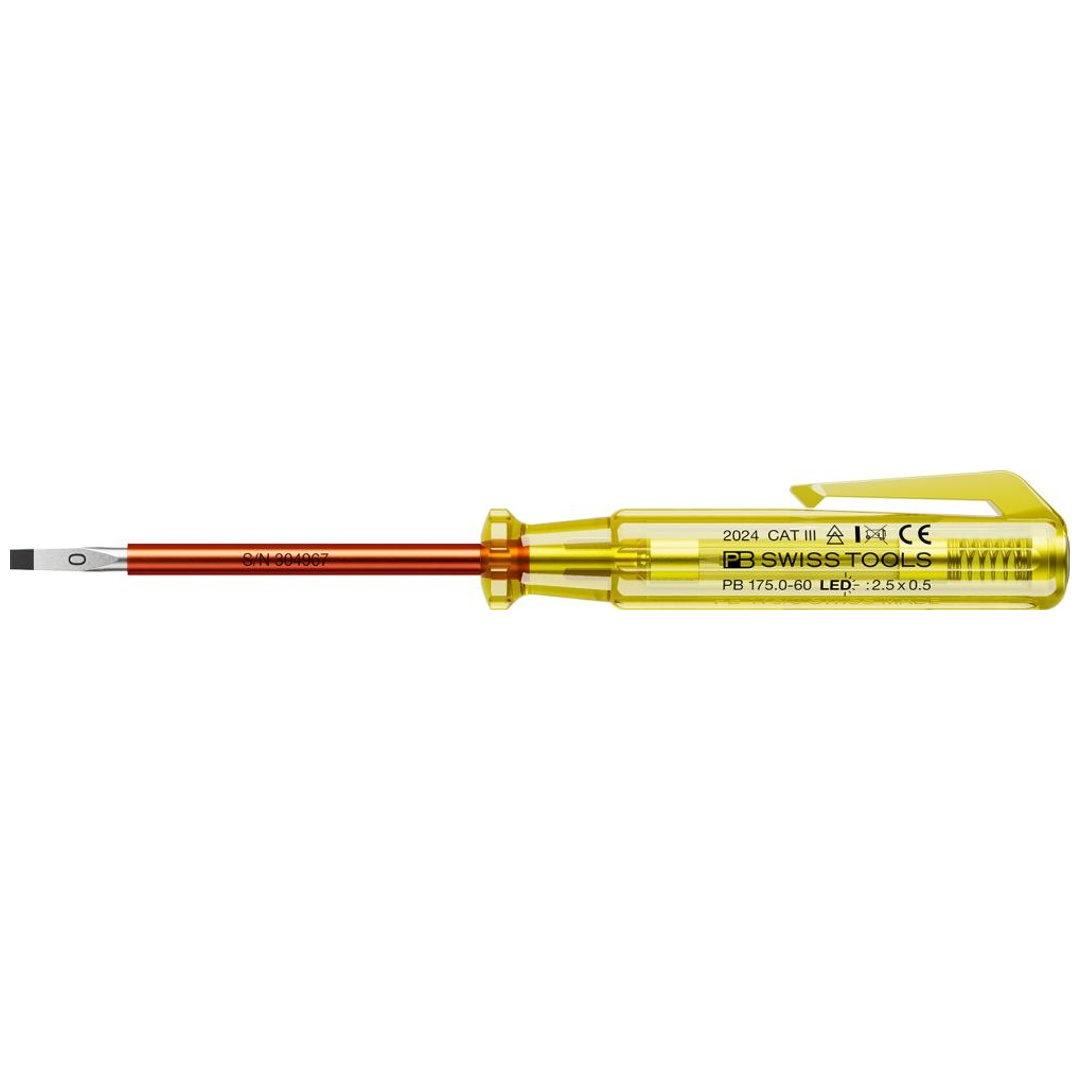 Swiss Tools Phasenprüfer LED einpolig 2,5x0,5x60mm