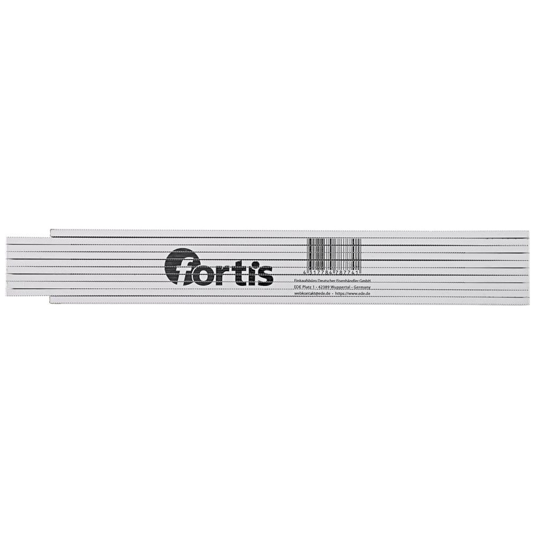 Fortis Gliedermaßstab Holz weiß 2m/16 mm