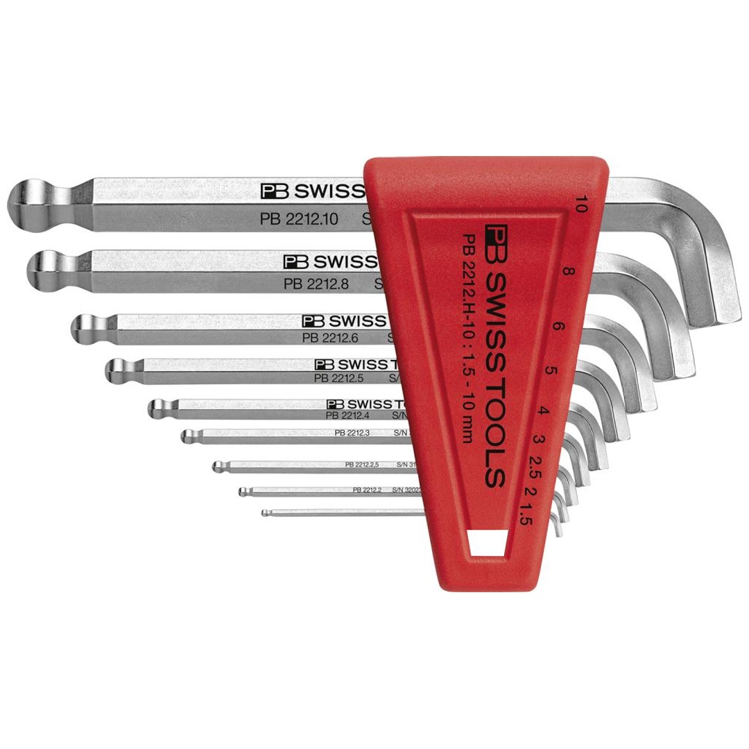 Swiss Tools Winkelschraubendreher-Satz im Kunststoffhalter 9-teilig 1,5-10mm 100GradKugelkopf