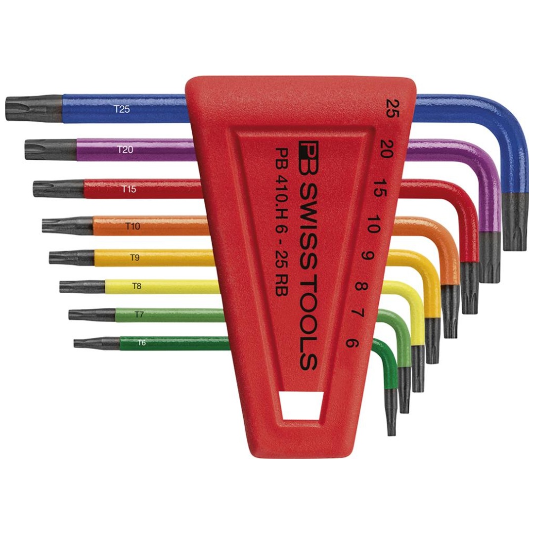 Swiss Tools Winkelschraubendreher- Satz im Kunststoffhalter 8-teilig T6-T25 Rainbow