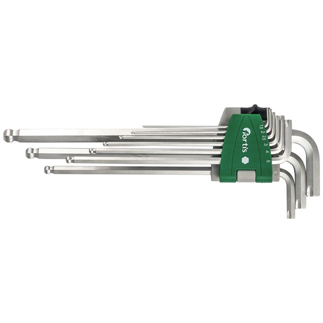 Fortis Winkelschraubendreher-Clip 9-tlg.1,5-10 mm Spezialprofil