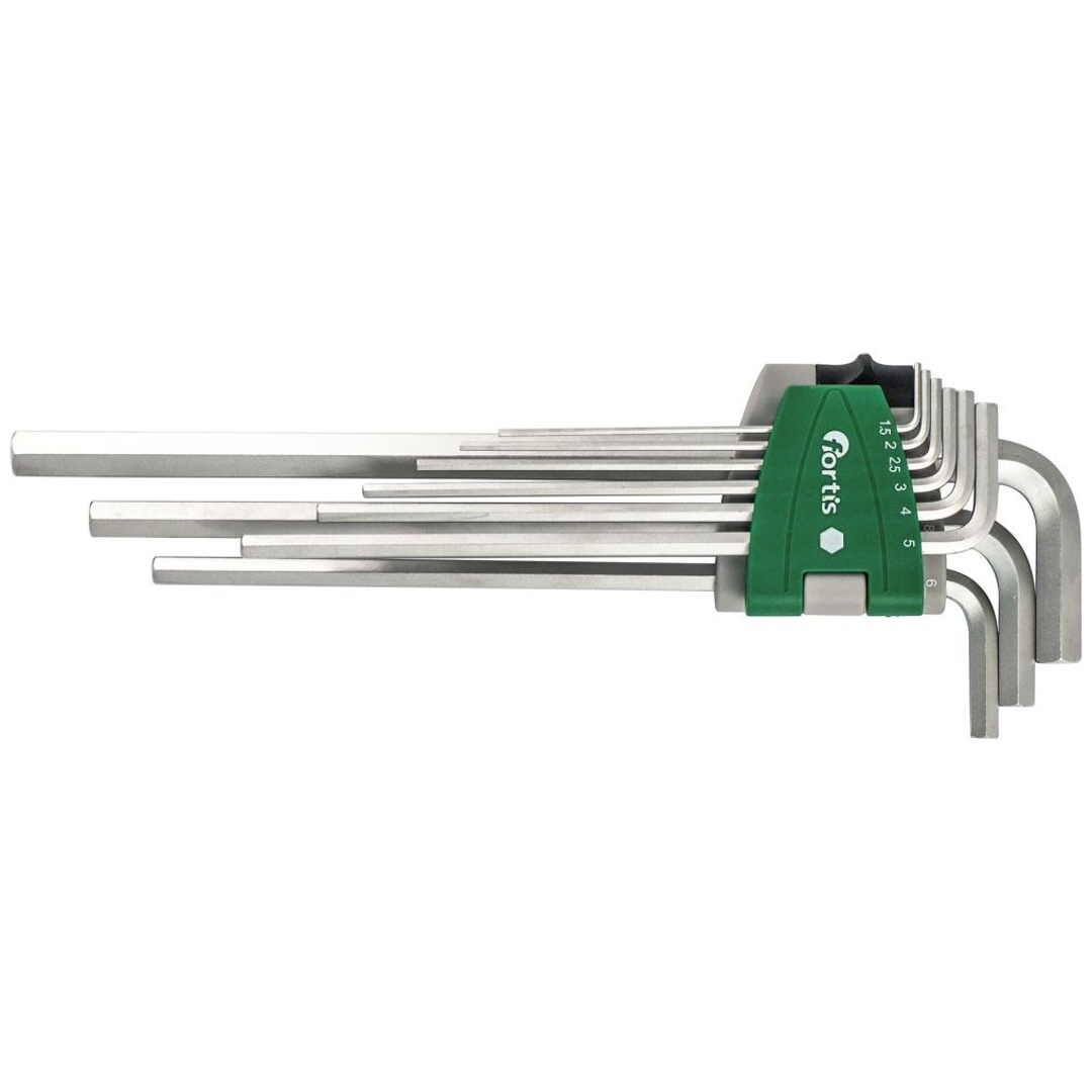 Fortis Winkelschraubendreher-Clip 9-tlg.1,5-10 mm lang