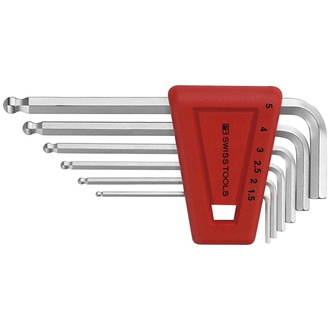 Swiss Tools Winkelschraubendreher- Satz im Kunststoffhalter 6-teilig 1,5-5mm Kugelkopf