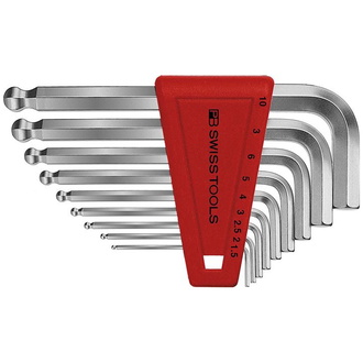 Swiss Tools Winkelschraubendreher- Satz im Kunststoffhalter 9-teilig 1,5-10mm Kugelkopf