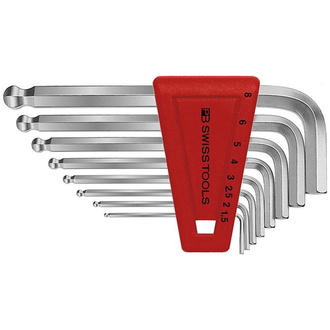 Swiss Tools Winkelschraubendreher- Satz im Kunststoffhalter 8-teilig 1,5-8mm Kugelkopf