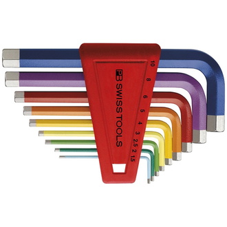 Swiss Tools Winkelschraubendreher- Satz im Kunststoffhalter 9-teilig 1,5-10mm Rainbow