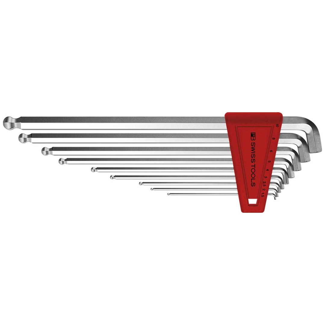 Swiss Tools Winkelschraubendreher-Satz im Kunststoffhalter 9-tlg., 1,5-10mm, 100° Kugelkopf