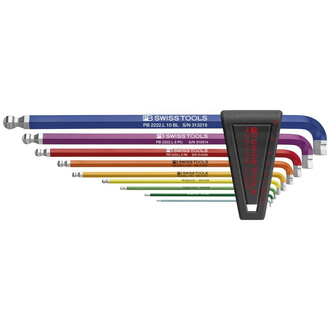 Swiss Tools Winkelschraubendreher- Satz im Kunststoffhalter 9-teilig1,5-10 90-100GradRainbow