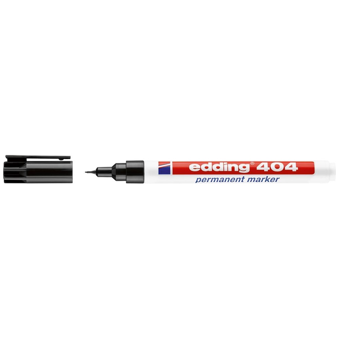 Edding - Pennarello Indelebile 404 Linea Nera 0,75mm Punta Tonda (per 10)