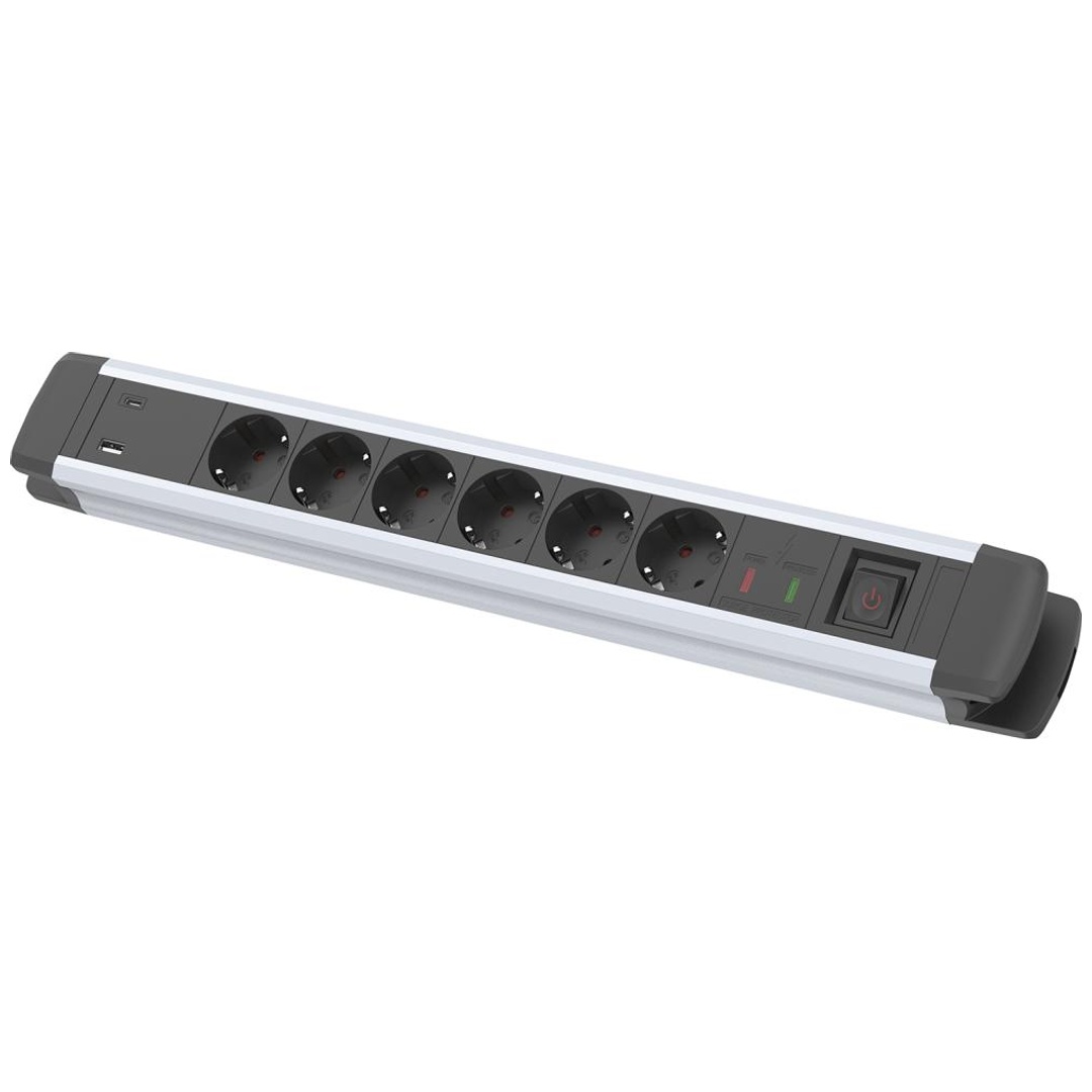 Fortis Steckdosenleiste 6-fach H05VV-F3G1,5 1,6m mit USB