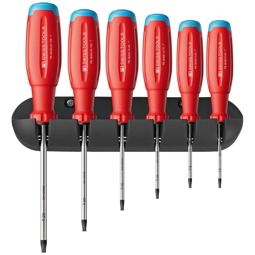 Swiss Tools Schraubendreher-Satz 6-tlg. TX im Wandhalter SwissGrip EVO PB Swiss