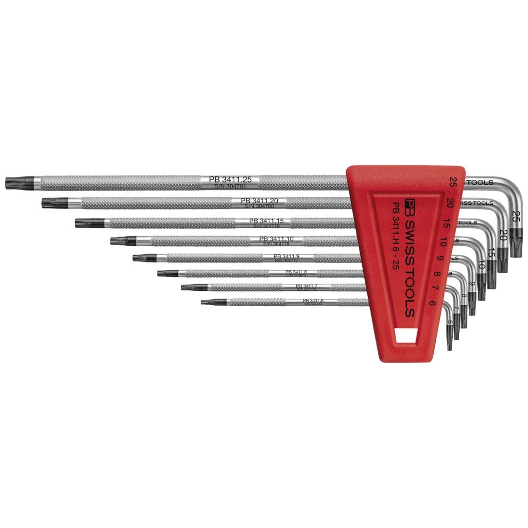 Swiss Tools Winkelschraubendreher- Satz im Kunststoffhalter 9-teilig T6-T25 SAFETY