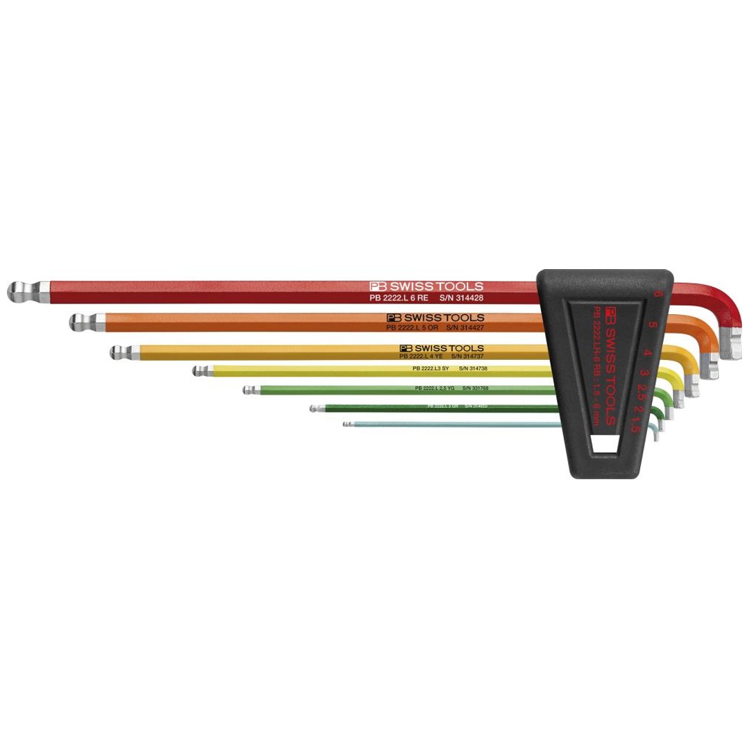 Swiss Tools Winkelschraubendreher- Satz im Kunststoffhalter 7-teilig1,5-6 90-100Grad Rainbow