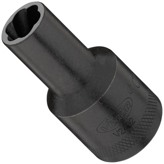 VIGOR Spiralnutenausdreher-Einsatz, 1/2" (12,5 mm) Vierkant hohl, Außen Schraubenausdreher Profil, SW 11 mm