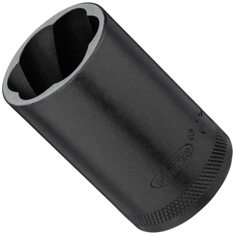 VIGOR Spiralnutenausdreher-Einsatz, 1/2" (12,5 mm) Vierkant hohl, Außen Schraubenausdreher Profil, SW 24 mm