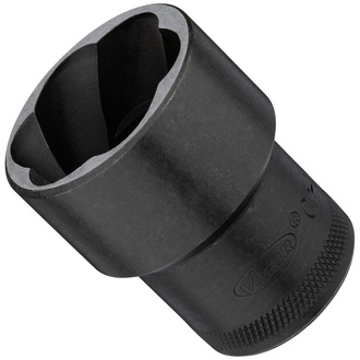 VIGOR Spiralnutenausdreher-Einsatz, 1/2" (12,5 mm) Vierkant hohl, Außen Schraubenausdreher Profil, SW 30 mm