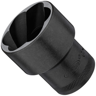 VIGOR Spiralnutenausdreher-Einsatz, 1/2" (12,5 mm) Vierkant hohl, Außen Schraubenausdreher Profil, SW 32 mm