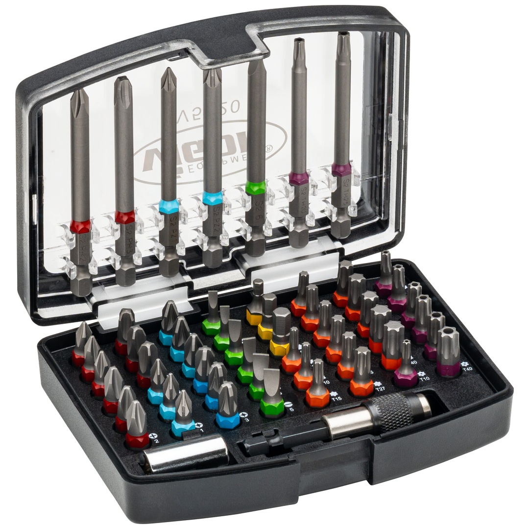 VIGOR Bit Box, 1/4 (6,3 mm) Sechskant massiv, Schlitz Profil, Innen Sechskant Profil, Kreuzschlitz Profil PH, Pozidriv Profil PZ, Innen TX Profil, Ta