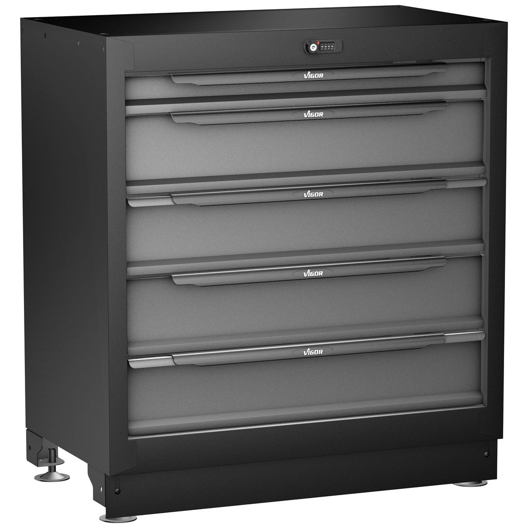 VIGOR Schubladen-Unterschrank, 5 Schubladen, 861 mm, (LxBxH) 861 x 500 x 953 mm
