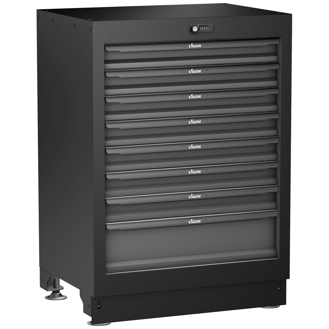 VIGOR Schubladen-Unterschrank, 8 Schubladen, 676 mm, (LxBxH) 676 x 500 x 953 mm
