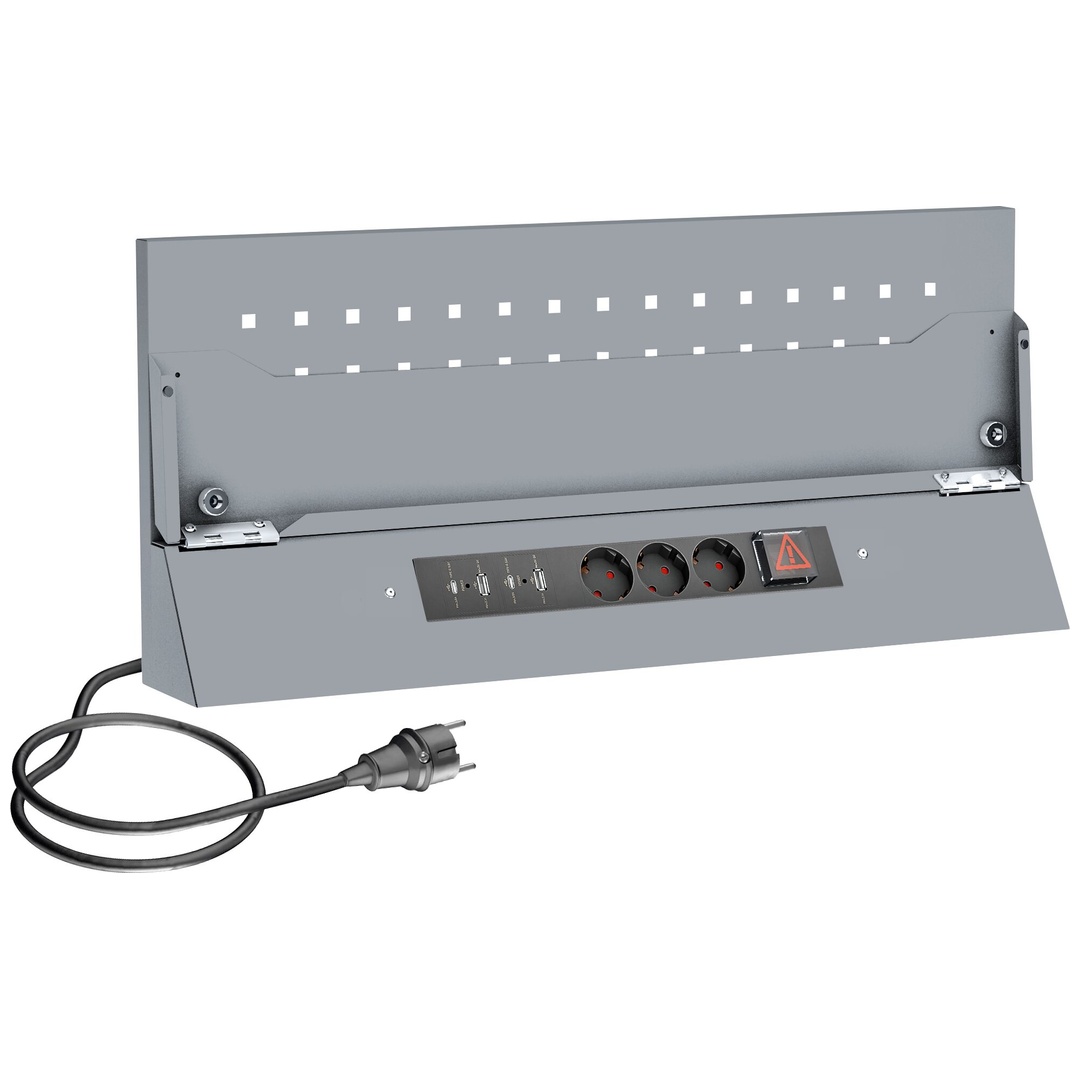 VIGOR Lochwandplatte mit Netzversorgung 676 mm, (LxB) 676 x 301 mm