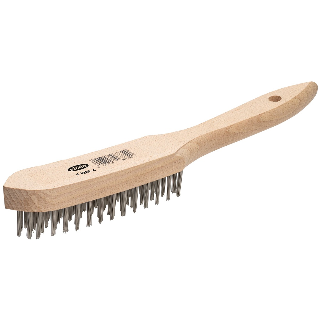 VIGOR Drahtbürste, Stahl, 4-reihig, Länge: 150 mm