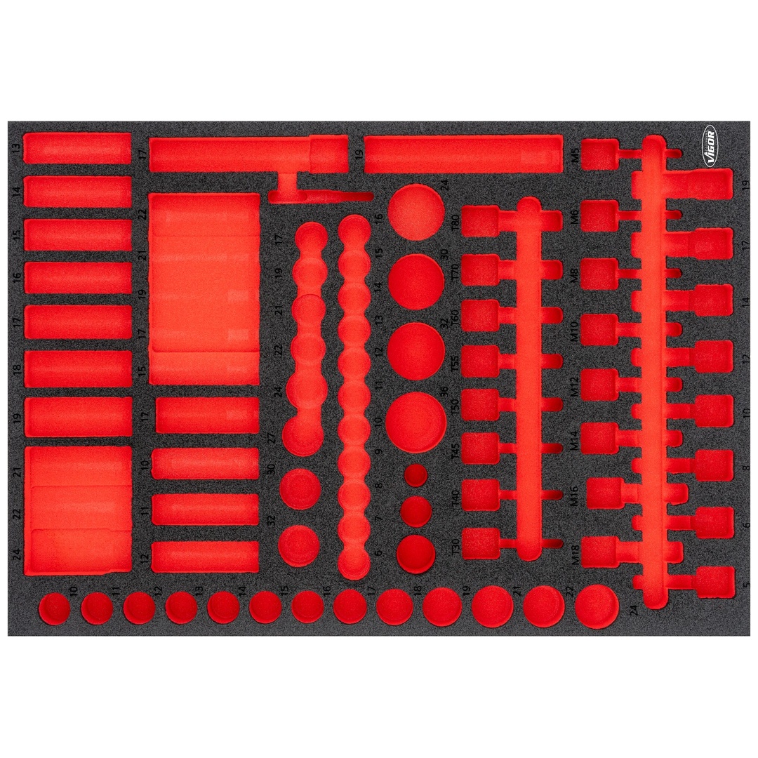 VIGOR Weichschaumeinlage, leer, V6811-L, (LxBxH) 563 x 393 x 35 mm