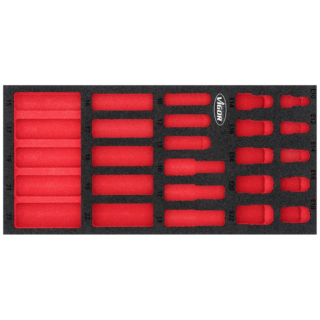 VIGOR Weichschaumeinlage, leer, V7323-L, (LxBxH) 393 x 188 x 35 mm