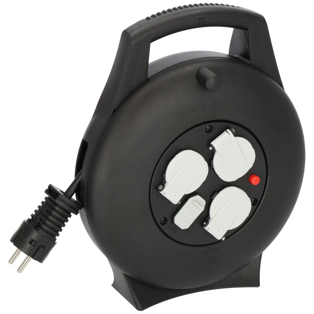 Brennenstuhl Vario Line Kabelbox VL2-X 3-fach mit USB-Ladefunktion schwarz 10m H05VV-F 3G1,5