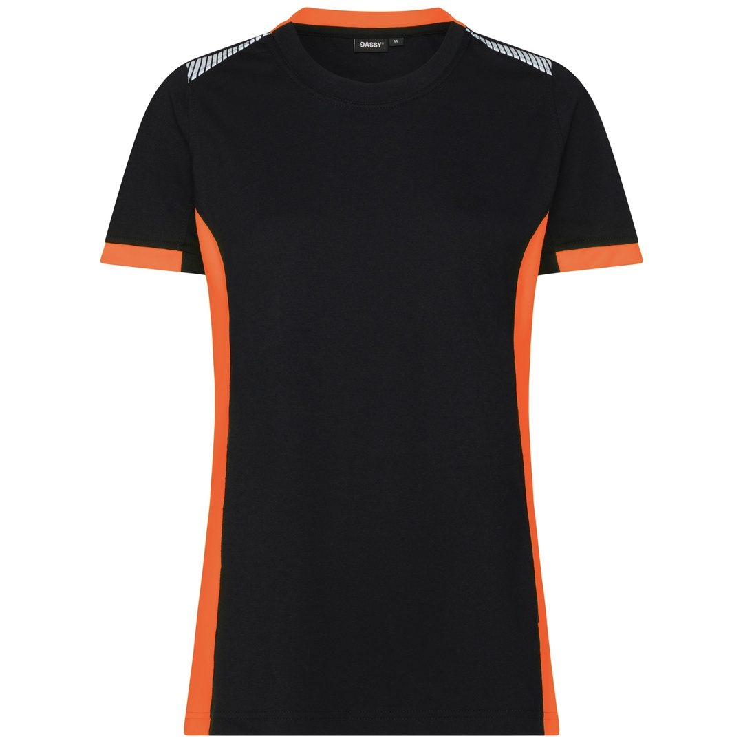 Dassy T-Shirt Tampico Women 710070 COPES03 STANDARD Gr. 4XL schwarz/neonorange