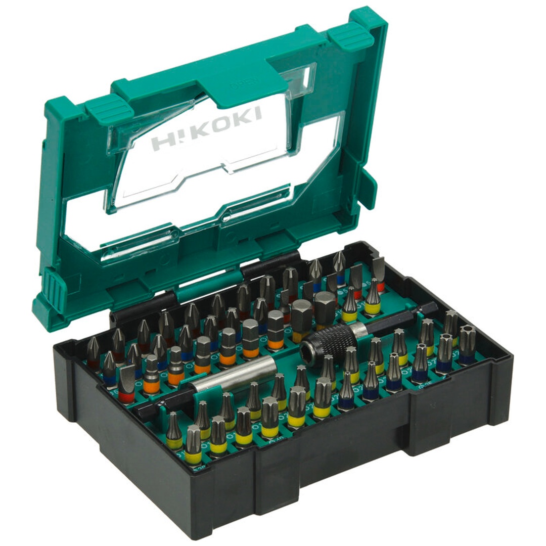 HiKOKI Bit-Box 1/4, 60-tlg., 25mm, inkl. magnetischem Bithalter und magnetischem Bithalter mit Schnellwechselsystem