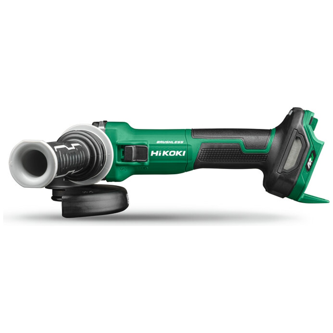 HiKOKI Akku-Winkelschleifer 36 V Brushless, 125 mm, mit Schiebeschalter, var. Drehzahl und Bremse, incl. Zubehör, Koffer
