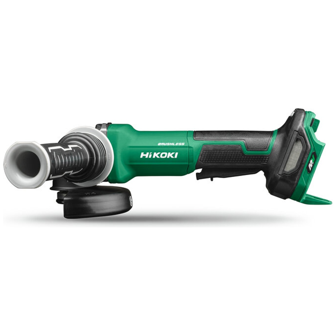 HiKOKI Akku-Winkelschleifer 36 V Brushless, 125 mm, mit Paddle-Sicherheitsschalter, var. Drehzahlregulierung und Bremse, incl. Zubehör, Koffer