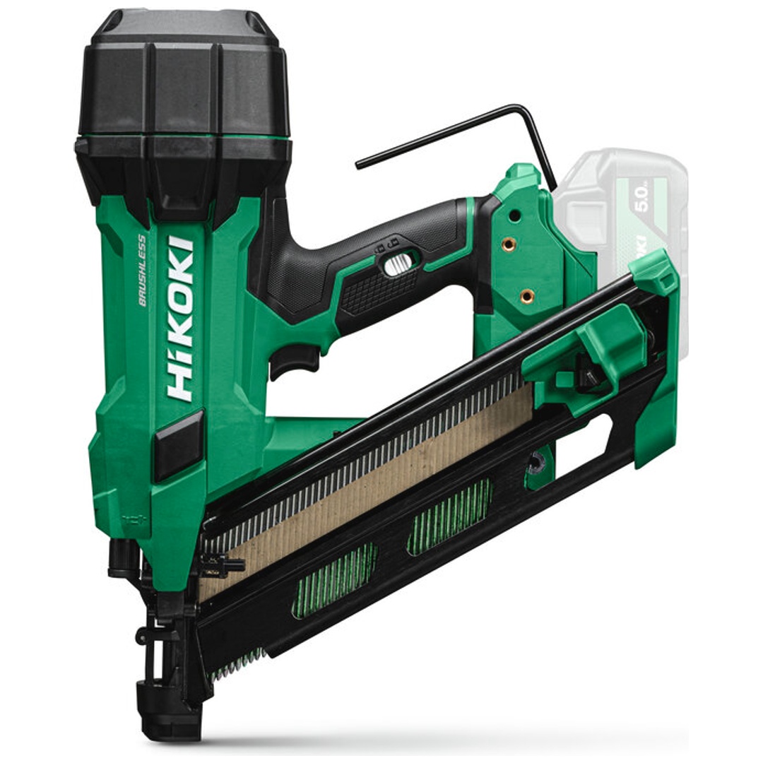 HiKOKI Akku-Streifennagler 18 V Brushless, 90 mm, Nägel von 30° - 34°, incl. Zubehör, Koffer