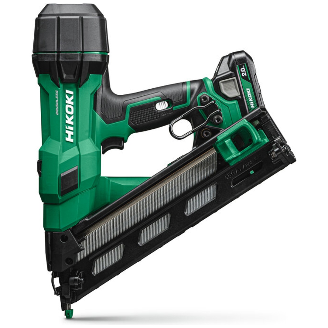 HiKOKI Akku-Stiftnagler 18 V Brushless, 34° Stiftnagler für 15 Gauge/1,8 mm Stiftnägel, incl. 2 x Akku 2 Ah, Ladegerät, Zubehör, Koffer