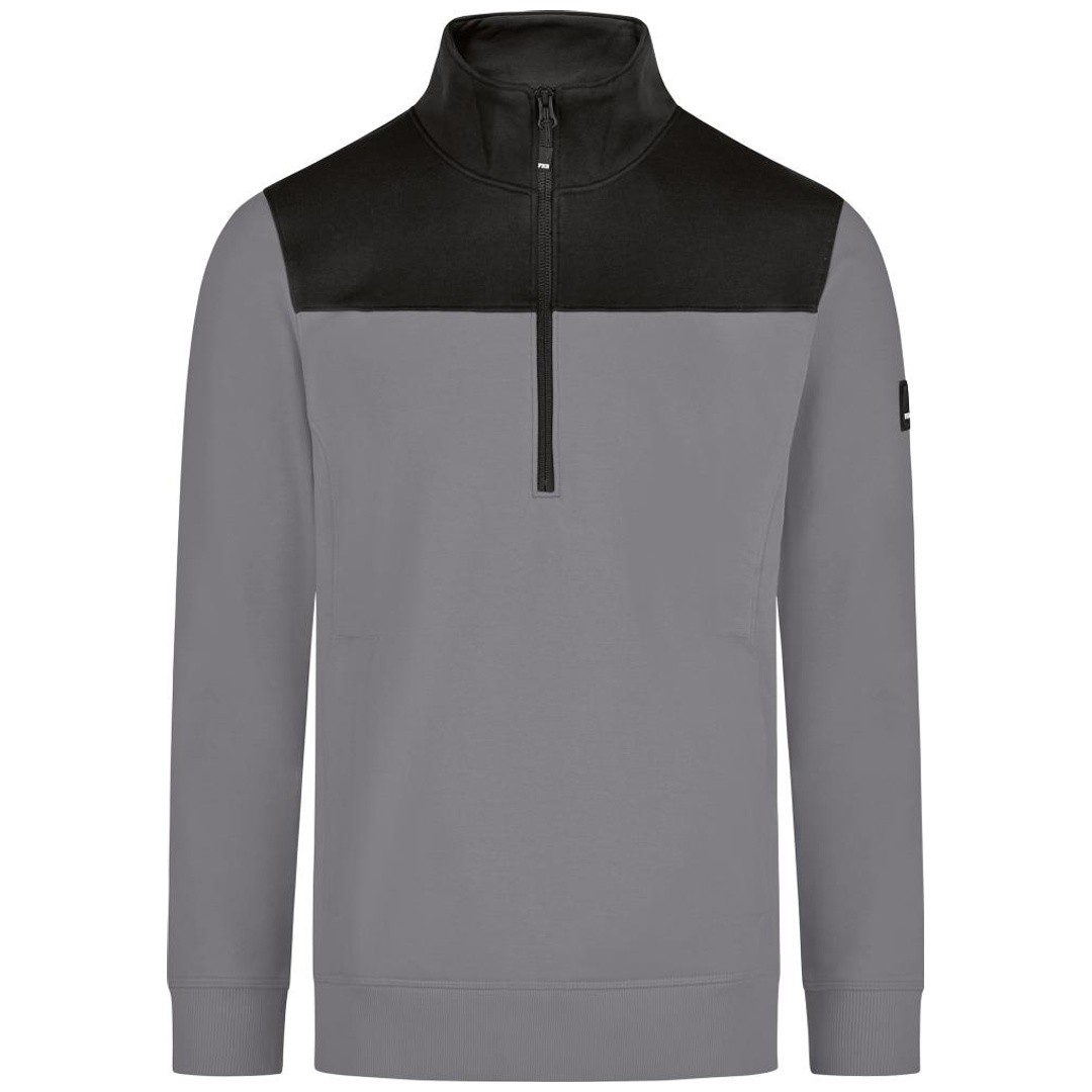 FHB ROB Zip-Sweatshirt, grau-schwarz, Gr. XL