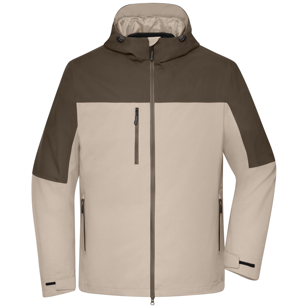 James & Nicholson 3-in-1-Außenjacke Herren JN1378 Gr. M sandstone/muddy-brown