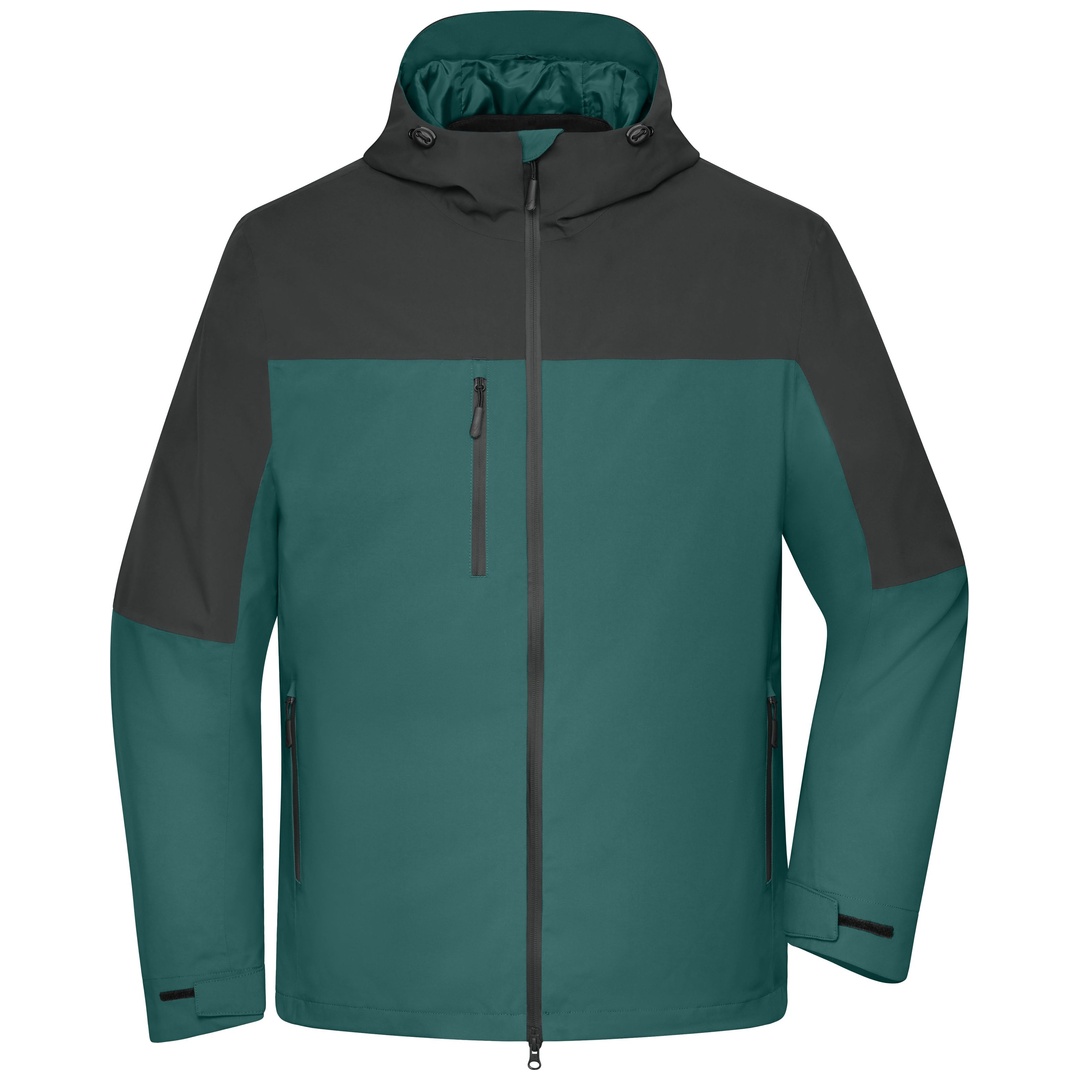 James & Nicholson 3-in-1-Außenjacke Herren JN1378 Gr. XL smoky-green/carbon