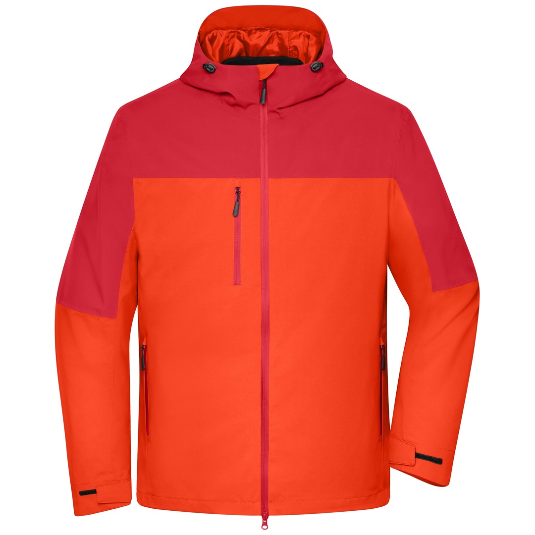 James & Nicholson 3-in-1-Außenjacke Herren JN1378 Gr. 3XL spicy-orange/red