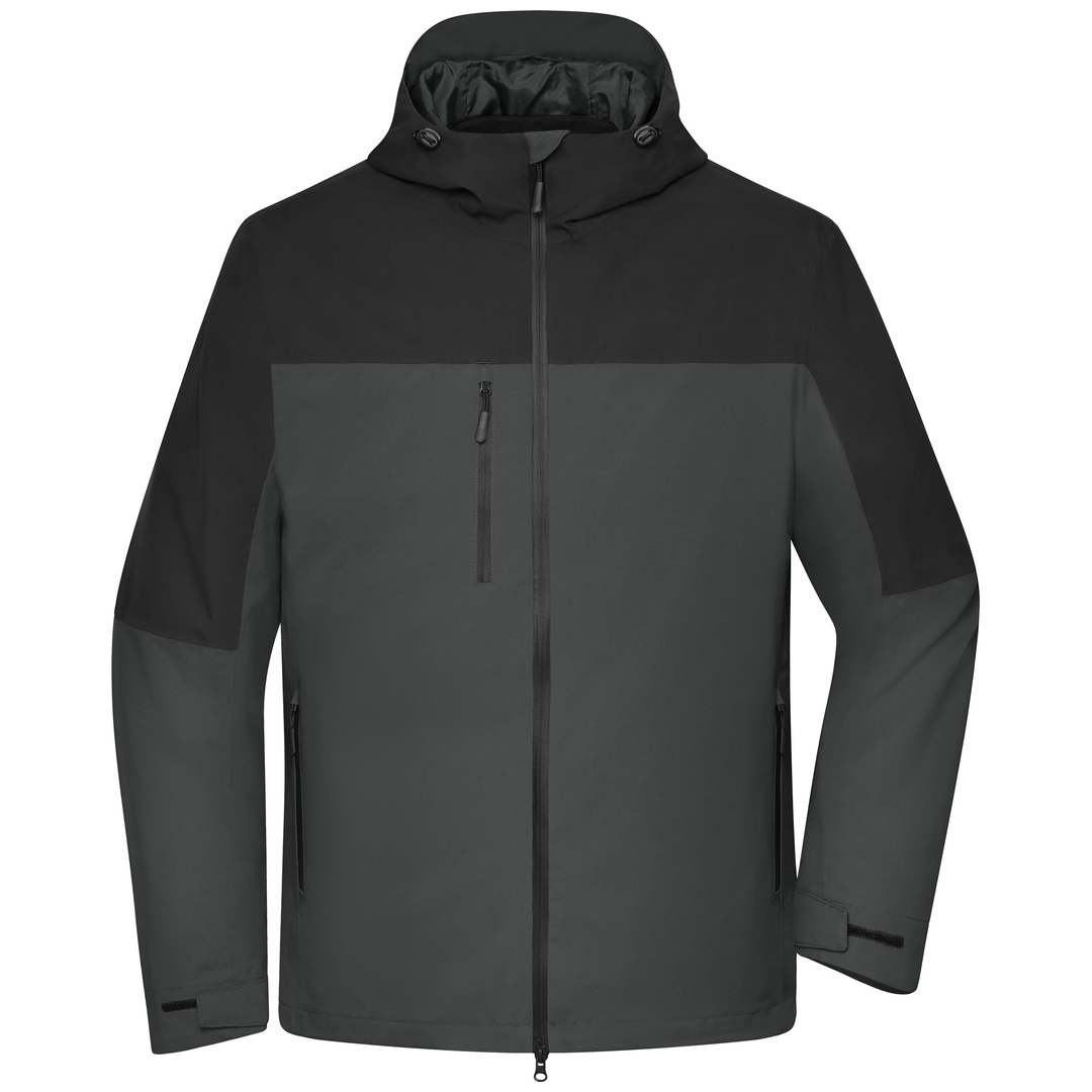 James & Nicholson 3-in-1-Außenjacke Herren JN1378 Gr. M carbon/black